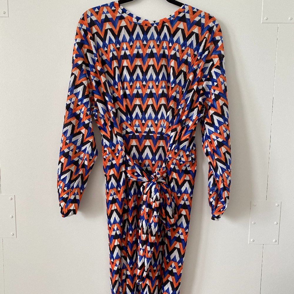 Zara Geometric Print Dress with Front Tie